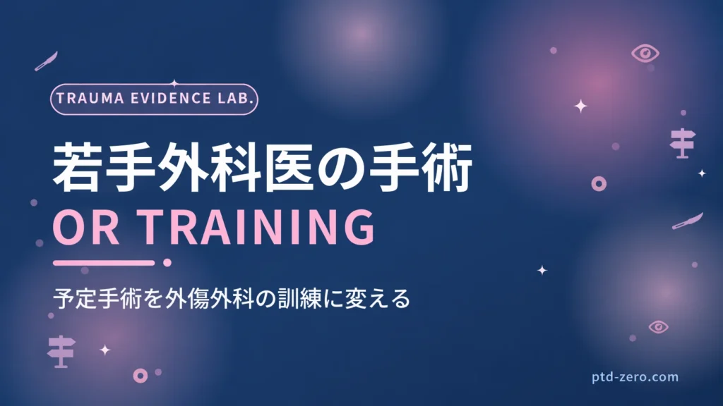 若手外科医の手術の入り方のアイキャッチ：紺地に『若手外科医の手術』とOR TRAININGの文字